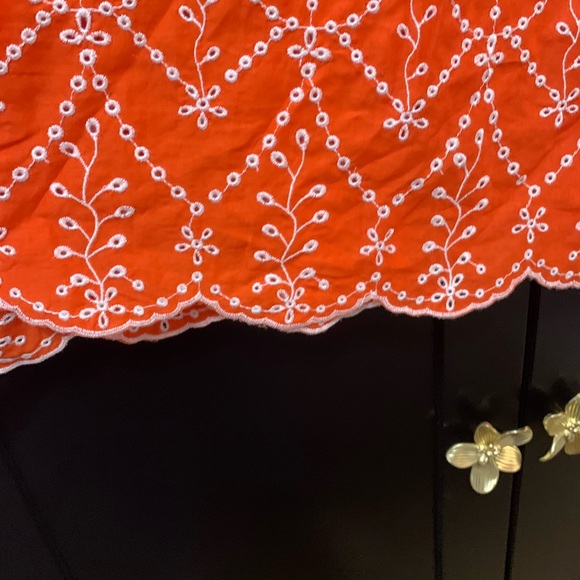 Zara Orange Floral Embroidered Blouse, Zara, size small - Picture 5 of 6